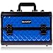 SHANY Premier Fantasy Professional Makeup Train Case Cosmetic Box Portable Makeup Case Organizer Jewelry storage with Locks, 3 Trays,Makeup Brush Holder and Cosmetics Mirror - Divine Blue