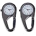 VAGA et of 2pcs Unisex Metal Clip On/Fob/Pocket Watches with Carabineer for Workout/Outdoor Sports