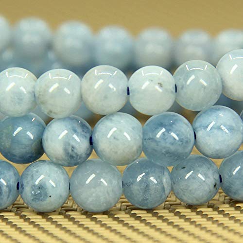 2 Natural+Aquamarine+Gemstone+Stretch+Bracelet
