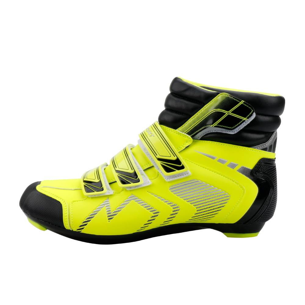 Msport Cycling Shoes Winter Boots for Running and Road Bikes Men/Women Compatible System SPD and Look - 7 UK Yellow