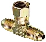 Eaton Weatherhead C5707X4 Carbon Steel SAE 37-Degree (JIC) Flare-Twin Fitting, Swivel, Branch Tee, 1/4