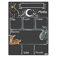 Cohas Monthly Milestone Board for Baby with Mountain Theme, Reusable Chalkboard Style Surface, and No Liquid Chalk Marker, 12 by 16 Inches, No Marker