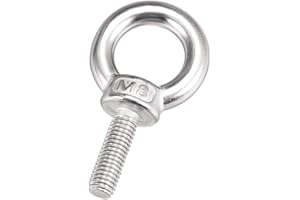 uxcell Lifting Eye Bolt M8 x 25mm Male Thread 304 Stainless Steel for Hanging, Pack of 2