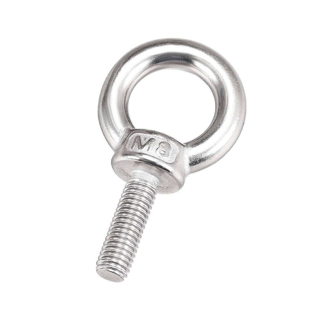 Sourcingmap Lifting Eye Bolt M8 x 25mm Male Thread 304 Stainless Steel for Hanging, Pack of 5