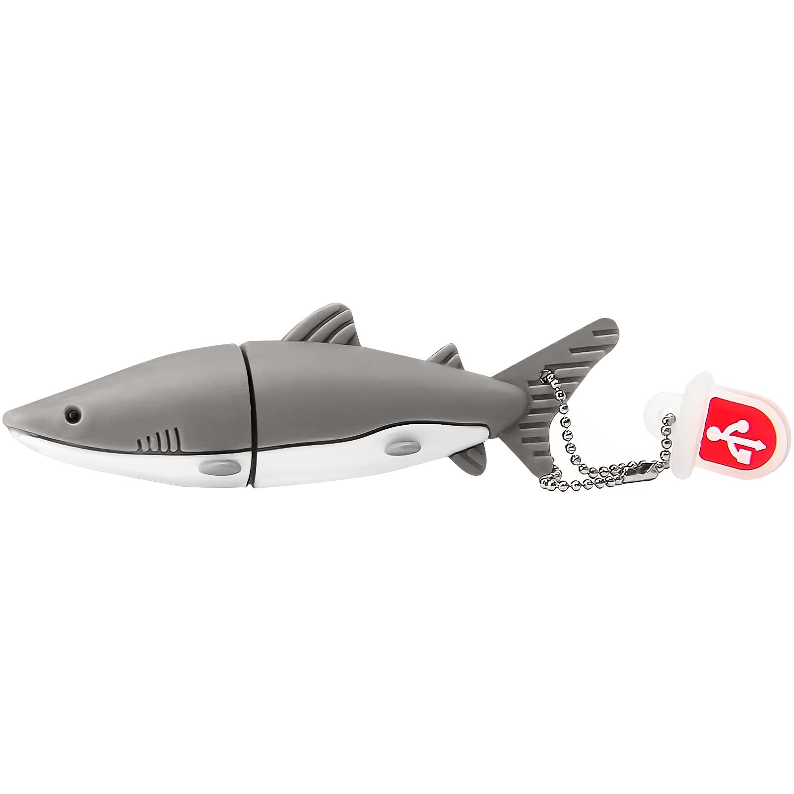 USB Flash Drive 32GB Cute Grey Shark Shaped USB Drive USB 2.0 Memory Stick Thumb Drives for External Data Storage