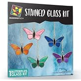 Butterflies Pre-Cut Stained Glass Kit-Make Your own Beautiful Glass Project.
