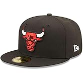 New Era NBA Chicago Bulls Men's Official 59FIFTY Fitted Cap, 7.625, Black