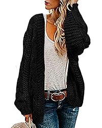 Ferrtye Womens Oversized Chunky Open Front Cardigan