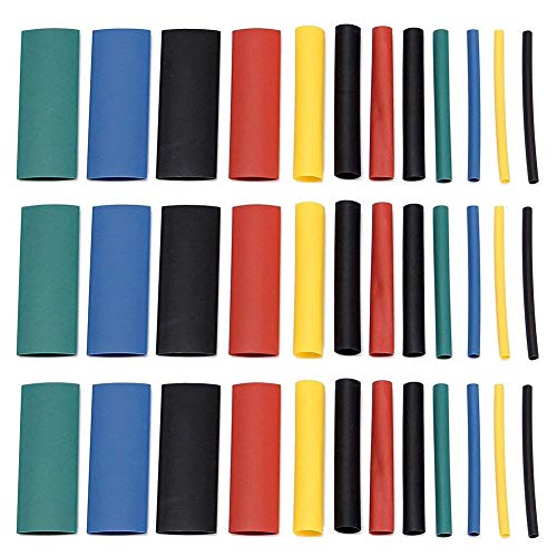 Heat Shrink Tubing 2:1 Electric Insulation Tube Kit Flame Retardant Wrap Cable Sleeve 530pcs 5 Colors 8 Sizes with Storage Box