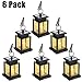 LVJING Solar Lantern Hanging Solar Lights Outdoor Decorative LED Solar Outdoor Lantern for Patio Landscape Yard with Warm White Flameless Candles Flickering (6 Pack)