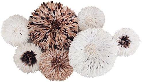 Authentic African Juju Hats, Set of 7 - Dark Flecked with Tan