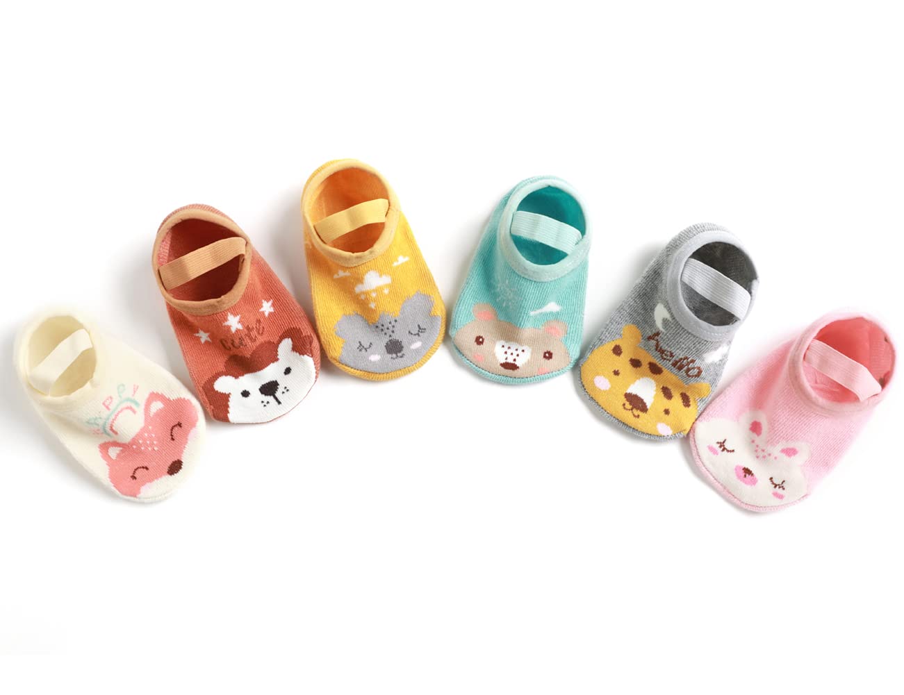 Photo 1 of Zumou Baby Non Skid Anti Slip Socks for Toddler Girls Slipper No Show 0-36 Months 6 Pairs (1-3T, Lionet)