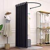 Fitting Room for Boutique, Wall-Mounted Changing Room with U Shaped Rod | Portable Dressing Room for Privacy Protection and Room Divider, 33.5&times;33.5&times;78.7in changing room for Retail Store, Black