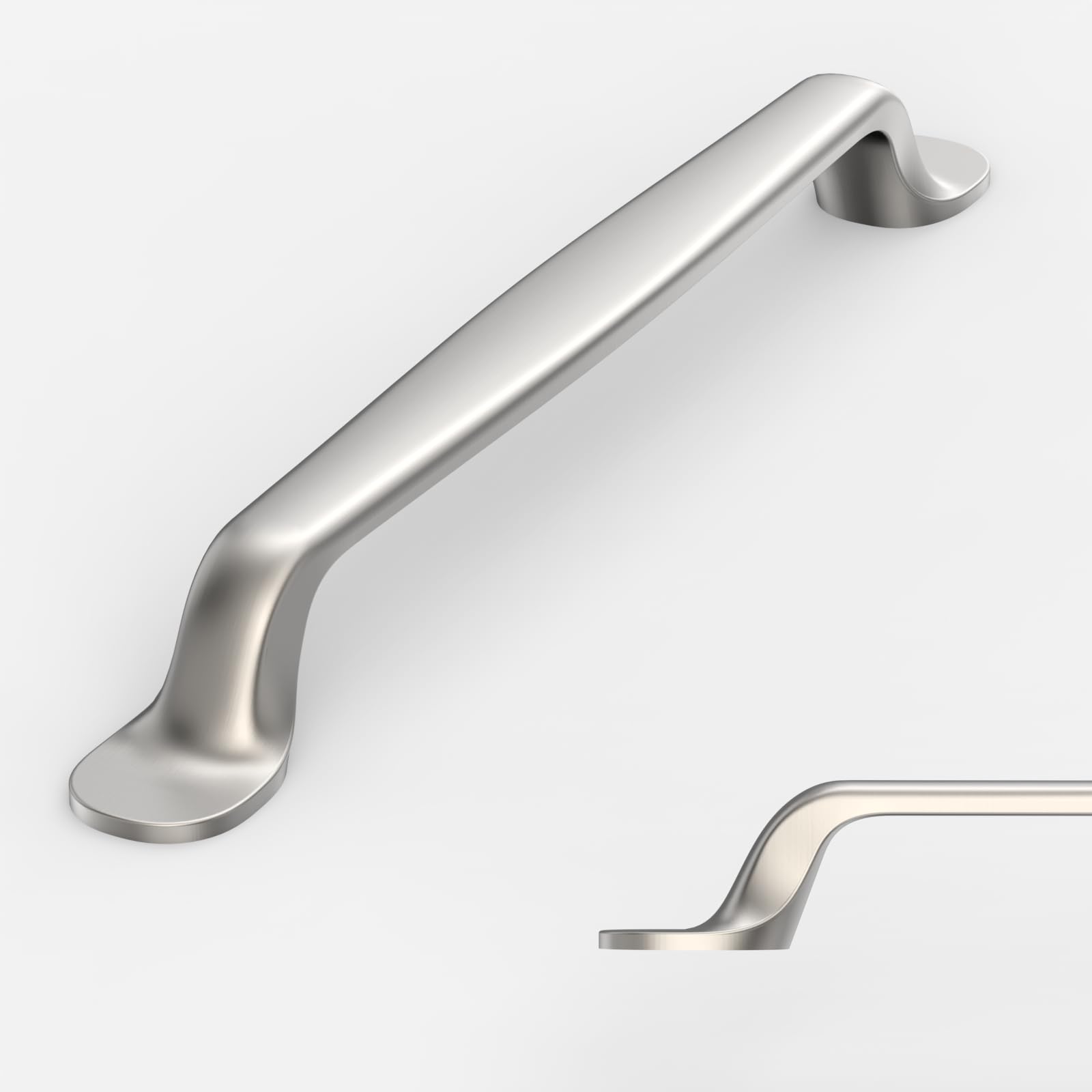 Amerdeco 10 Pack Brushed Satin Nickel Retro Cabinet Pulls 6.3 Inch(160mm) Hole Centers Kitchen Cabinet Handles Solid Zinc Alloy Cabinet Hardware Drawer Pulls AM009