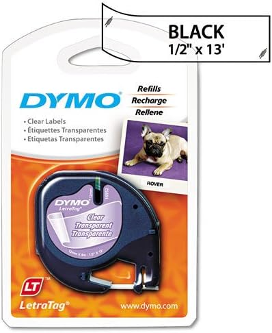 Genuine DYMO Black on Clear Polyester LetraTAG Tape Label for Dymo LetraTag QX50 Label Maker