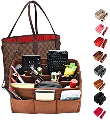 Purse organizer insert,Kumako Felt Bag Organizer Fit LV Neverfull-(PM,MM,GM),Speedy-(30.35.40),Longchamp&Totes(3 SIZE)