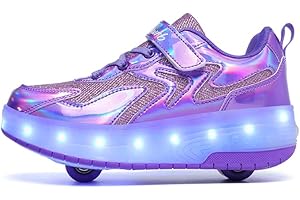 HAPPY ROLLER Roller Skate Shoes for Kids Boys Girls LED Roller Sneakers Light Up Fashion Flashing Wheels Shoes Rechargeable