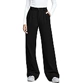 Kistore Womens Pants Wide Leg Thick Warm Pleated Work Slacks Fall Winter Business Casual Trousers for Women with Pocket