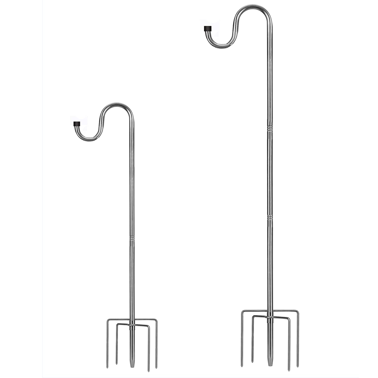 Home Right Bird Feeder Pole,156cm Set Adjustable Shepherds Crook Garden Hooks Heavy Duty 5 Prong Metal Hanger Hook Lights Planter Lanterns Hooks for Wedding Decoration(1 Pack)