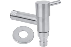 Sink Faucet,G1/2" Stainless Steel Washing Machine Wall Mounted Water Faucet Mop Pool Single Cold Tap Home Kitchen Bathroom