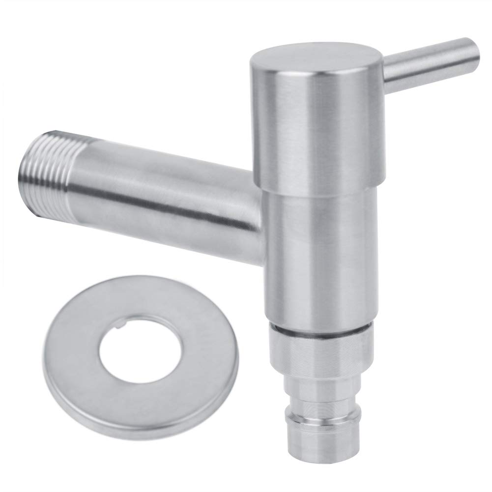 Aigid Wall Mounted Water Faucet Tap - Washing Machine Single Cold Tap Solid Stainless Steel with G1/2 Sink Spout for Laundry Bathroom Washing Machine Mop Pool