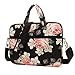 kayond Black Rose Patten water-resistant Laptop Shoulder Messenger Bag Case Sleeve for 14 Inch 14.1 Inch Laptop