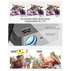 YOHOOLYO Mini Proiettore Portatile, 5500 Lumen Videoproiettore, 1080P con 200 pollici Display, 50000 Ore Cinema… - immagine 5