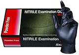SKINTX BLK50020-XL-BX Nitrile Medical Grade Examination Gloves, 5 mil - 5.5 mil, Powder-Free, Textured, Chemotherapy Tested, Latex-Free, Non Sterile, X-Large, Black (Pack of 90)