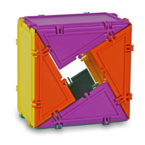 Geometiles 3D Building Set for Learning Math, Includes Online Activity Books,32-pc, Made in USA (Triangle/Rectangle/Square)