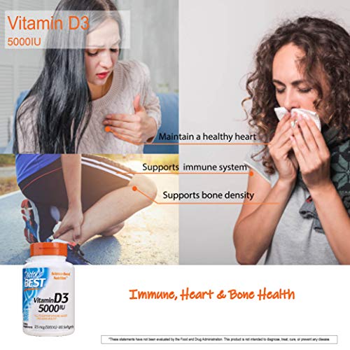 Doctor's Best Vitamin D3 5000IU, Non-GMO, Gluten Free, Soy Free, Regulates Immune Function, Supports Healthy Bones - Image 5