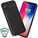ALCLAP iPhone X Battery Case, 3600mAh Rechargeable Charger Case Portable Charging Case Compatible iPhone X /10 (5.8 inch)-Black