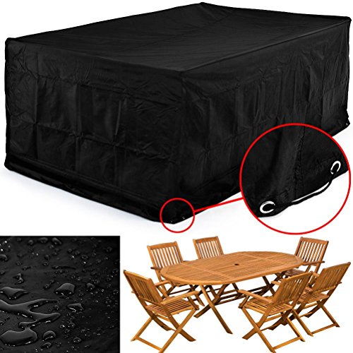 PIXNOR 12312374CM Waterproof Chaise Lounge Chair Covers Sofa Cover, Dustproof Furniture Cover (Black)