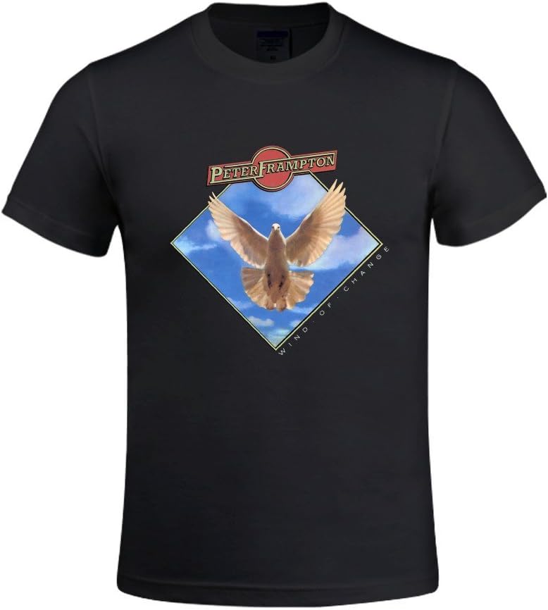 Overbearing Peter Frampton Wind Of Change World Tour 2016 Men Round Neck Tee Shirt Black