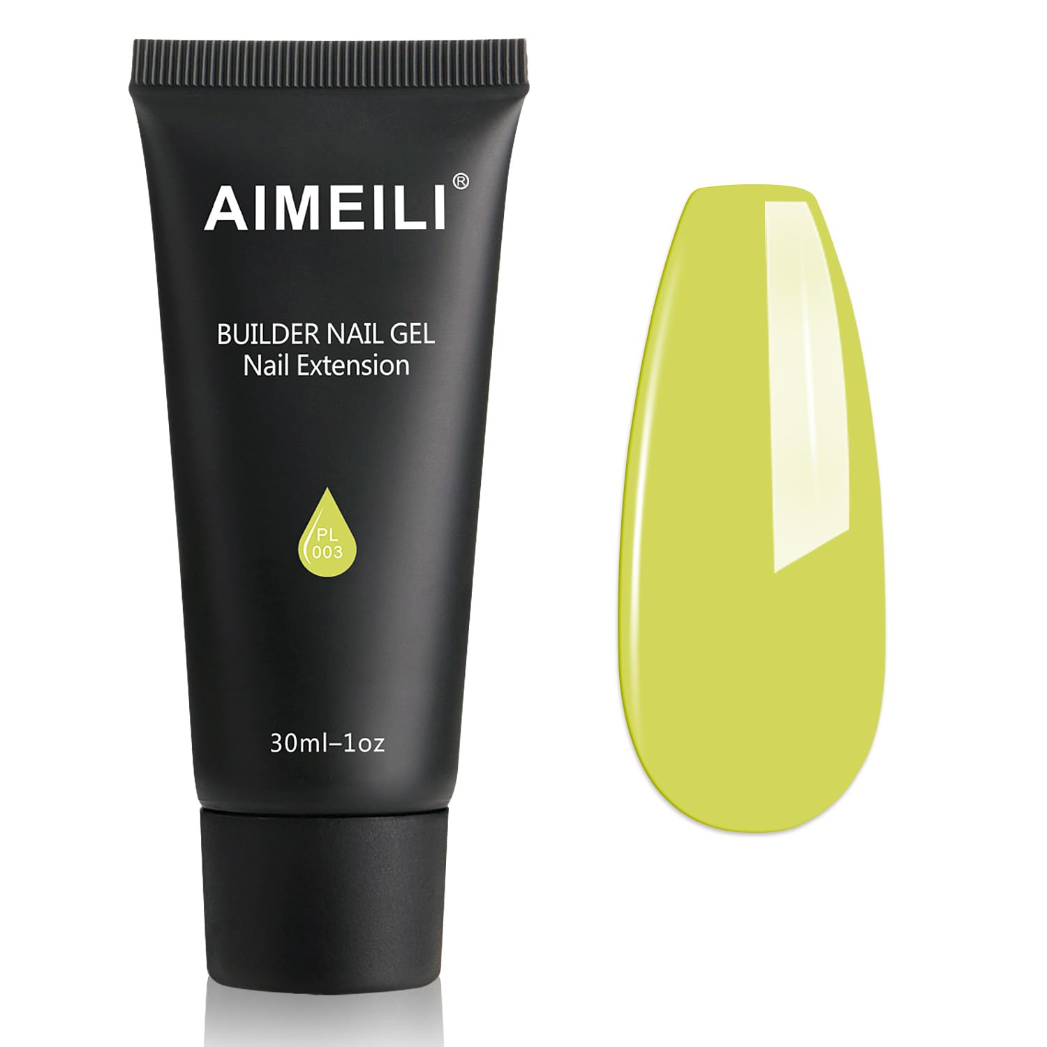 AIMEILI Nail Extension Gel 30ML, Jelly Yellow False Nail Gel Acrylic Gel Builder Nail Gel UV LED Nail Enhancement Gel Nail Thickening for DIY Salon Nail Art Design 003