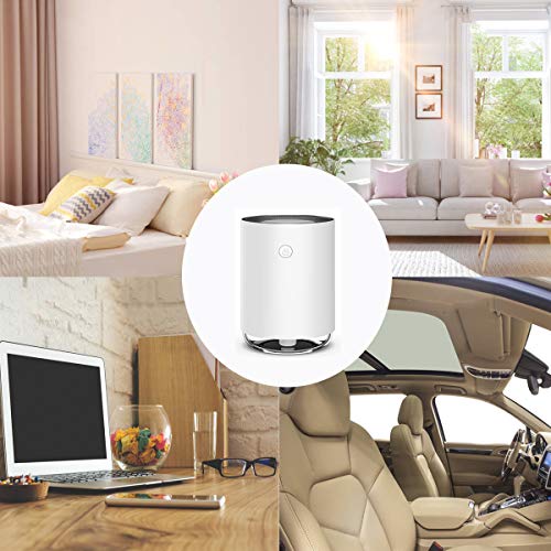IKER USB Portable Humidifiers with Night Light and Water Tank, Great Cool Mist Air Diffuser with Adjustable Mist Modes, Perfect for Bedroom Office Car and Travel (White) - Thumbnail 6