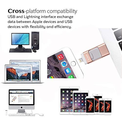 USB Flash Drives for iPhone 64 GB Pen-Drive Memory Storage, G-TING Jump Drive Lightning Memory Stick External Storage, Memory Expansion for Apple iOS Android Computers (Pink) - Thumbnail 5