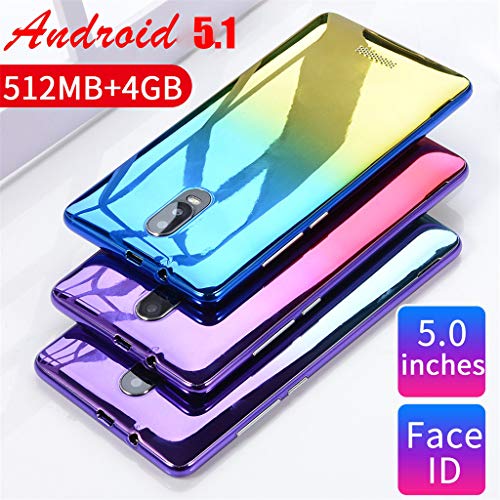 5.0" Ultrathin Unlocked - Android5.1 Dual-Core 512MB+4GB+Extra 16GB GSM/3G WiFi Dual SIM Dual Camera Smart Cellphone (Purple)