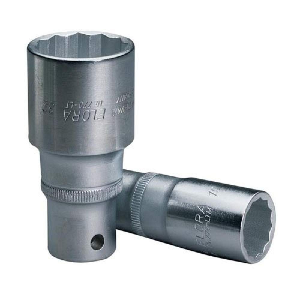 Draper 25135 Elora Deep Bi-Hexagon Socket, 1/2" Square Drive, 21mm, Blue
