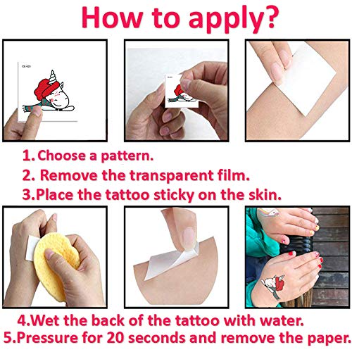 Vindyeer Unicorn Temporary Tattoos for Kids Birthday Party, Waterproof Unicorn Tattoo Stencil Unicorn Party Supplies 25 Pieces 2.5\