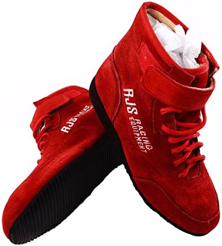 Racerdirect RJS Racing SFI 3.3/5 Racing Shoes Solid RED MID TOP Size 6 Shoes Kart IMSA SCCA