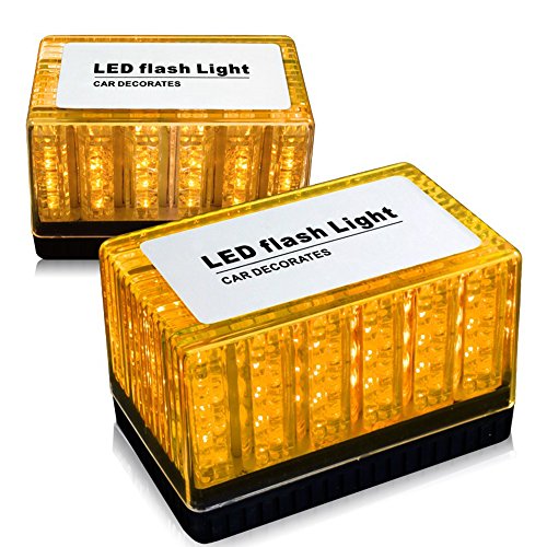 BININBOX 48 LED Truck Magnetic Base Top Emergency Hazard Warning Strobe Flash Light (Amber)