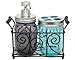 Mason Jar Lifestyle Caddy for 2 Pint Mason Jars with Swirl Design and Black Wire Handles
