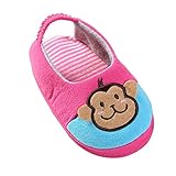 Beeliss Toddler Slippers Cartoon House Shoes (5-6 M US Toddler, Rose)