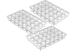 HOMSFOU 3pcs 24-Hole White Plant Germination Tray Racks Nursery Pot Holders Propagation Stand for Indoor