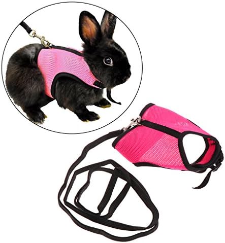 SCASTOE Pet Products, Easy Walk Pet Harness Vest for Hamster Rabbit Squirrel (S, Hot Pink)