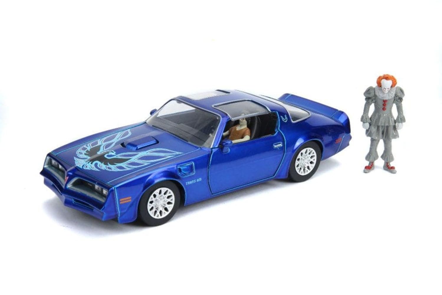 Jada Toys Hollywood Rides It Chapter Two Pennywise & Henry Bower's Pontiac Firebird, 1: 24 Red Die-Cast Vehicle with 2.75" Die-Cast Figure