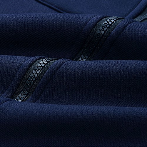 iYBUIA Autumn Winter Women Warm Zipper Open Hoodies Sweatshirt Long Coat Jacket Tops Outwear With Pockets(Blue ,XXXL) - Thumbnail 4
