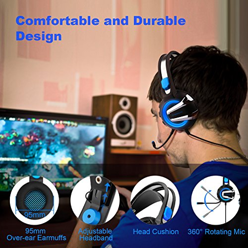 image for NiceWell Gaming Headset for PS4 Xbox One PC Game Headphone with LED Li