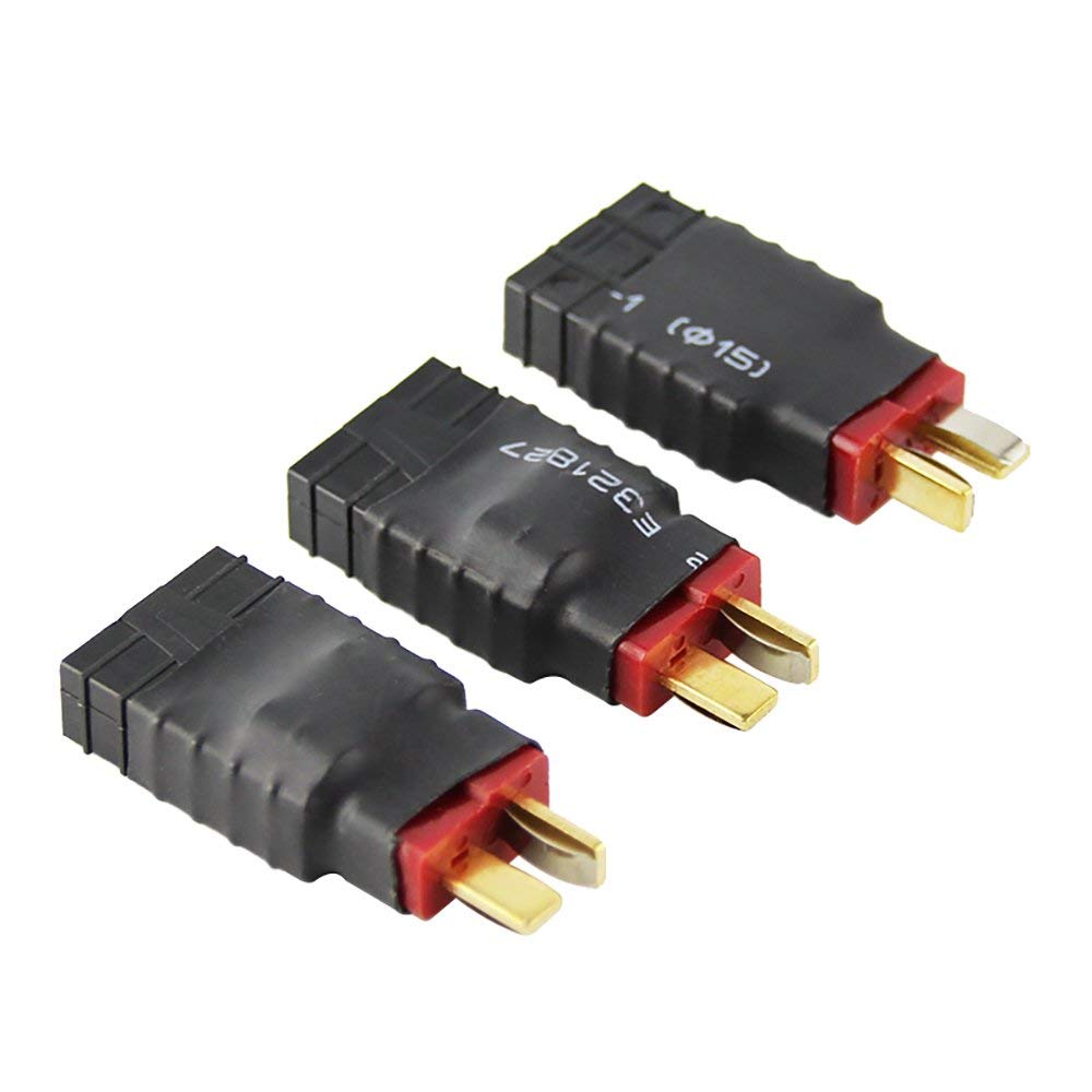 YUNIQUE GREEN-CLEAN-POWER - 3 Piece Adapter T-deans Male to TRX Female for RC | USB 7.4V Charging Connector | Compatible with Lipo Batteries for Dynamic Modeling