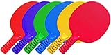 Coast Athletic Unbreakable Table Tennis Paddles, Set of 6, one Each Blue, Green, Red, Yellow, Purple, and Orange